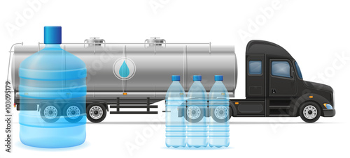 truck semi trailer delivery and transportation of purified drink