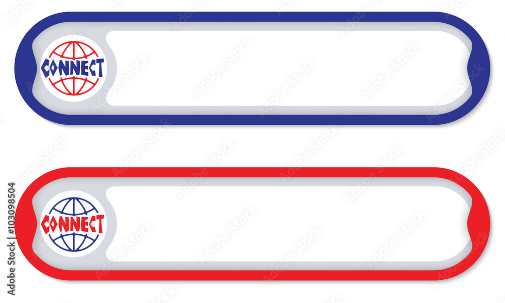 Fototapeta premium Colored frames for any text with connect symbol