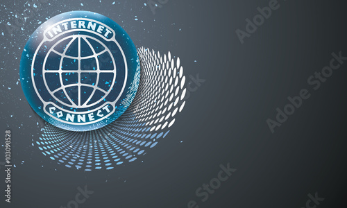 Wallpaper Mural Vector abstract background with globe and internet icon Torontodigital.ca