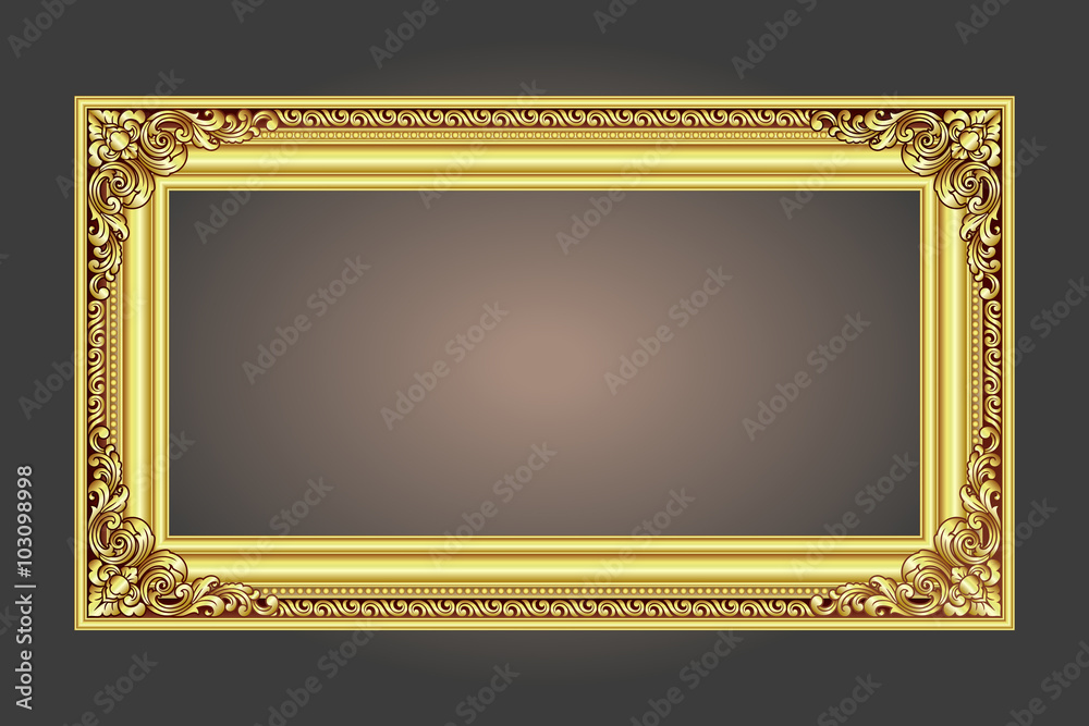 Vector vintage border frame logo engraving with retro ornament pattern ...