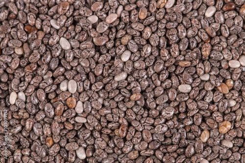Macro shot of chia seeds texture background