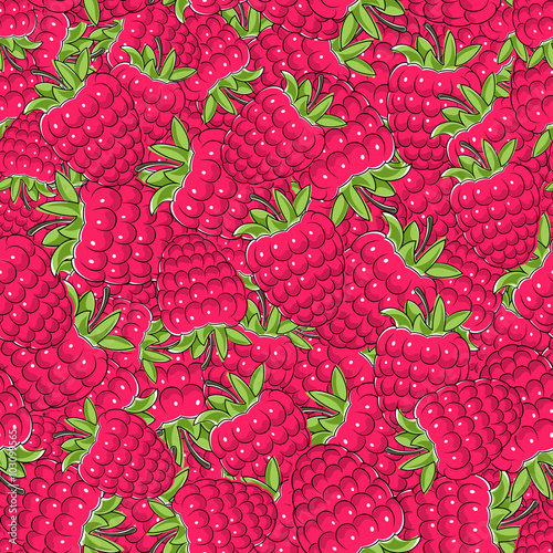 Seamless Raspberries Pattern 