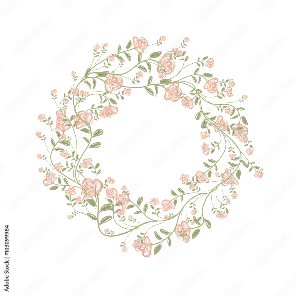 Spring floral frame for your design