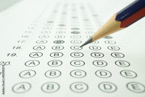 Answer sheet and pencil for education concept
