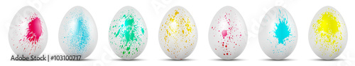 Bemalte Ostereier mit Farbklecksen