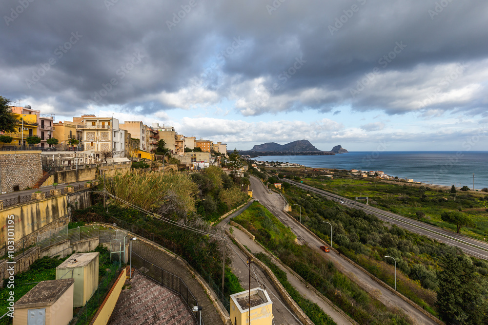 Coastal Town Altavilla on Sicily