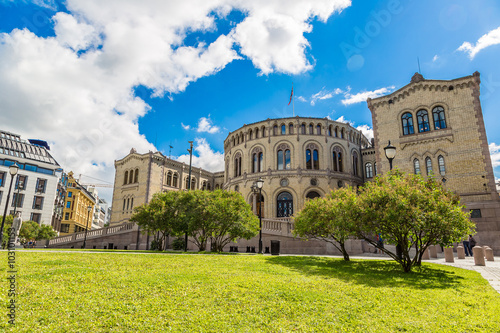 Canvas Print Norwegian Parliament building in Oslo