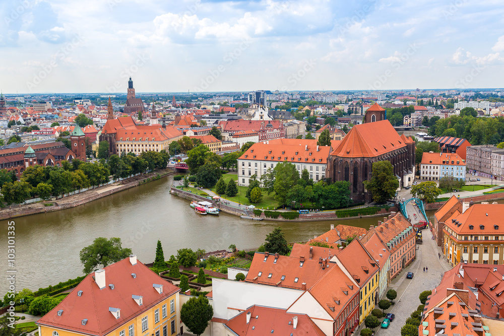 Obraz premium Aerial view of Wroclaw