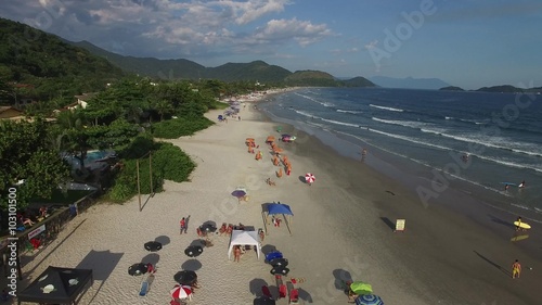 Crowed of People Beach in Sao Sebastiao, Brazil photo