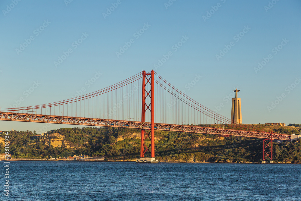 Rail bridge  in Lisbon, Portugal.