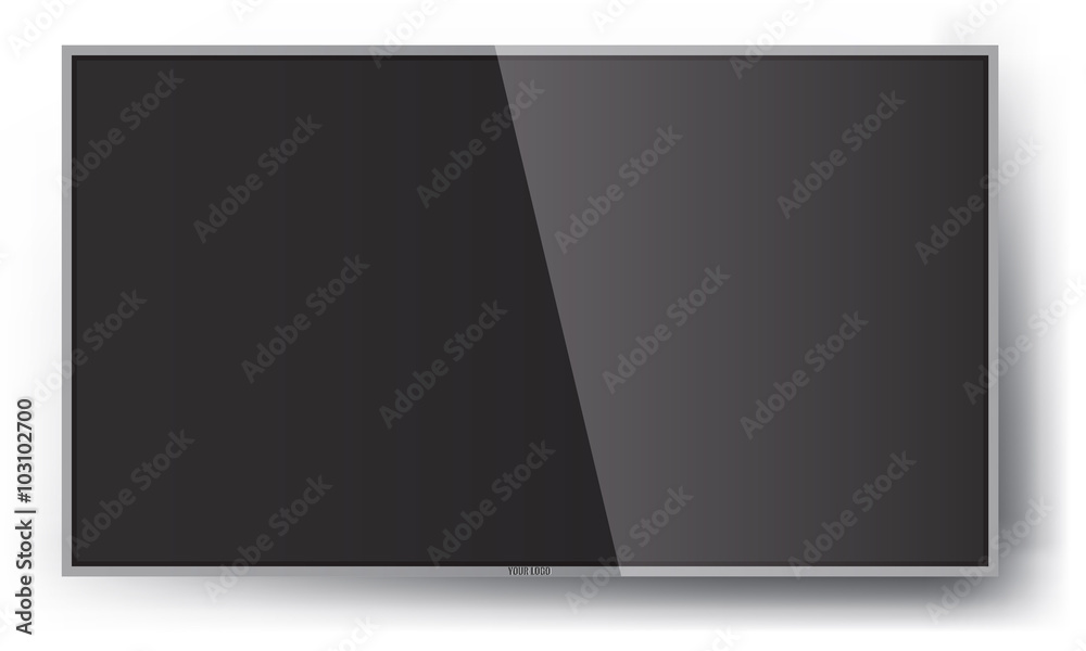 Smart TV Mock-up, Vector Screen, LED hanging on wall Smart TV Mock-up, Vector Screen, LED hanging on wall