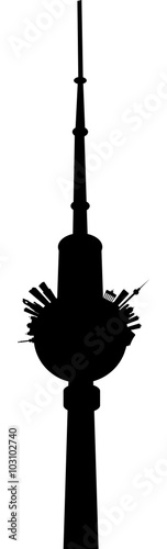 Obraz na płótnie Berliner Fernsehturm Grafik mit Skyline w salonie