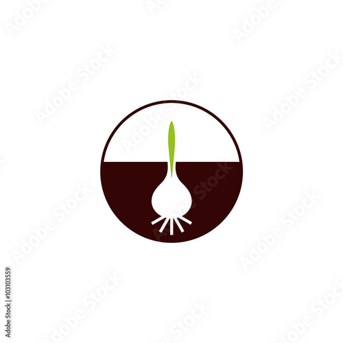 Bulb with sprout flowers company logo