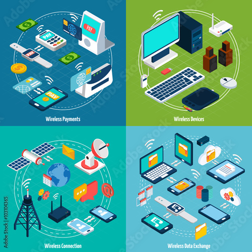 Wireless technologies isometric set