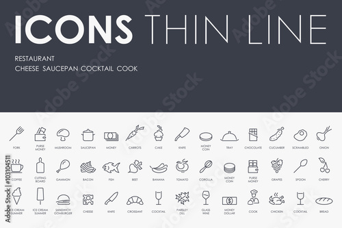 restaurant Thin Line Icons