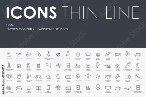 gaming Thin Line Icons