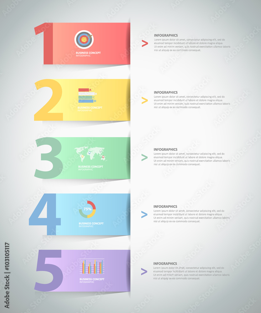 Design Infographic template 5 steps. for bussiness concept Design Infographic template 5 steps. for bussiness concept