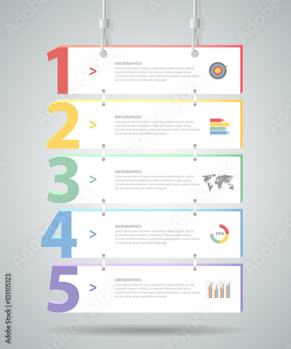 Design Infographic template 5 steps. for bussiness concept