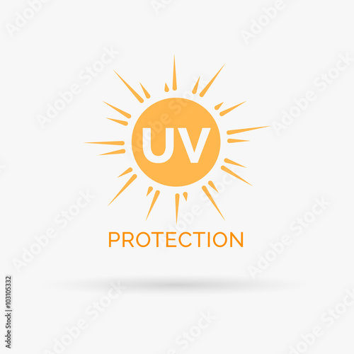 UV sun protection icon design. UV sun protection symbol design. UV SPF sun protection sign. Vector illustration.