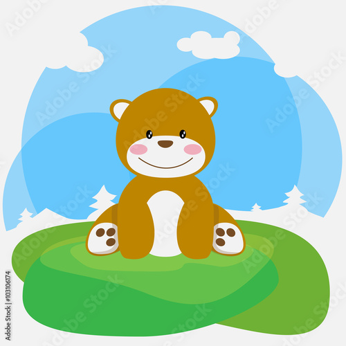 Ours brun dans la montagne