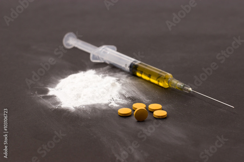 syringe and drug