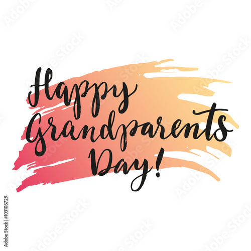 Happy grandparents day lettering.