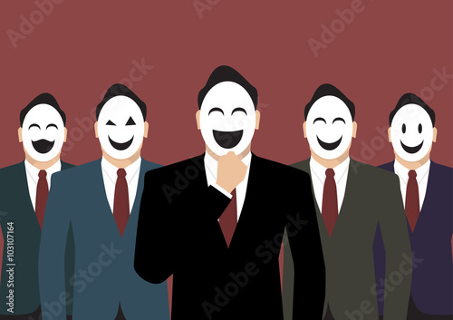 Businessmans wearing a various mask