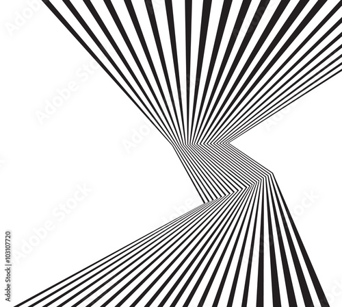 black and white mobious wave stripe optical abstract design
