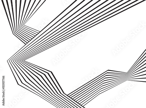 black and white mobious wave stripe optical abstract design