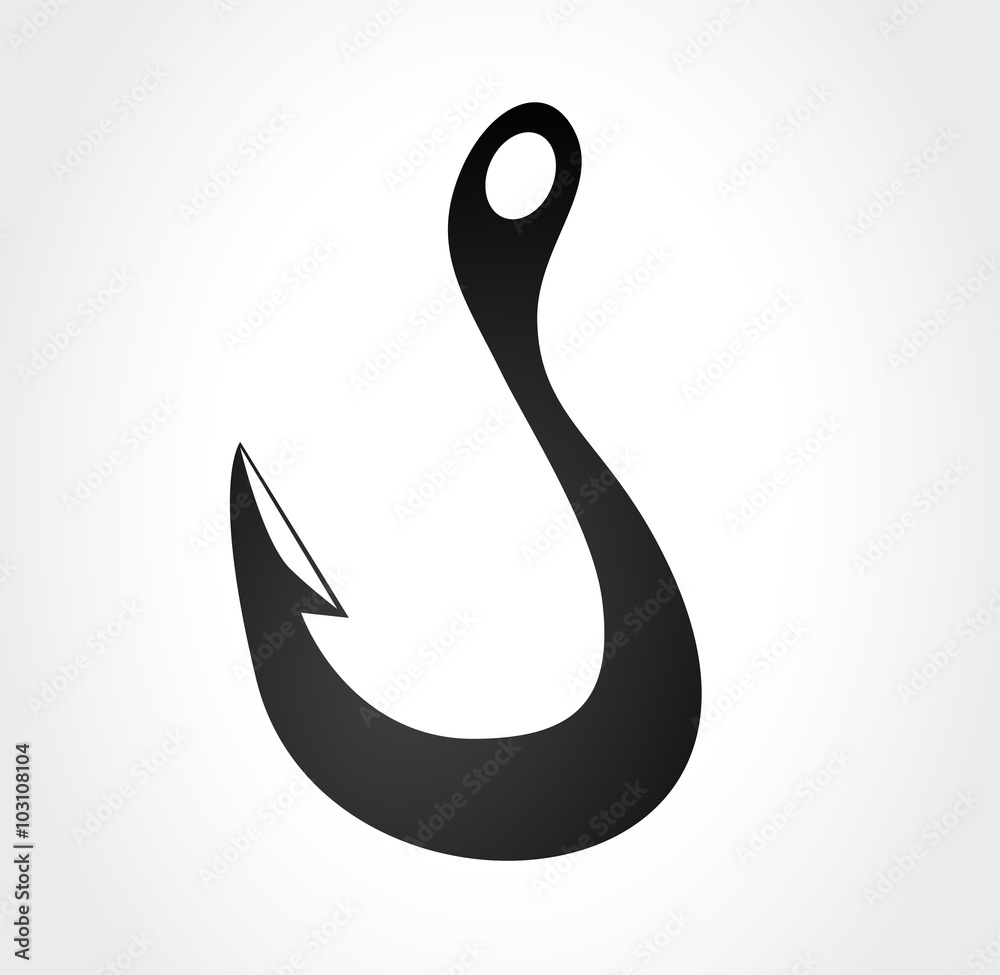 fishing hook symbol icon stylish sign element fishing hook symbol icon stylish sign element
