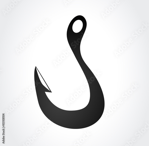fishing hook symbol icon stylish sign element
