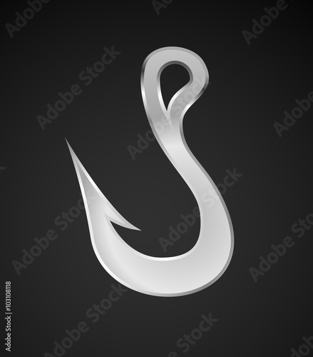 fishing hook symbol icon stylish sign element