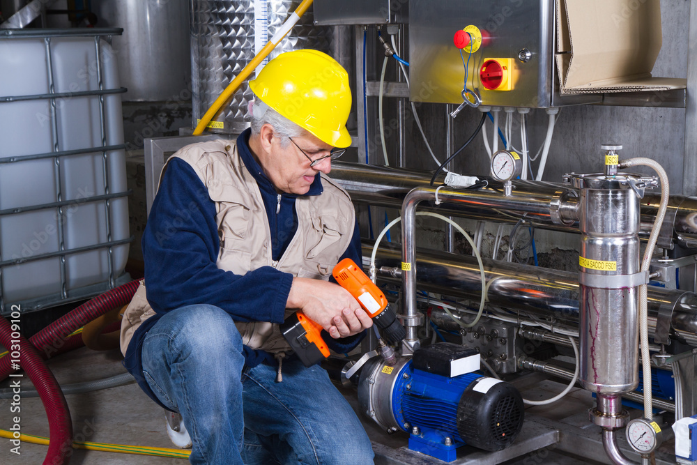 repairman at maintenance work