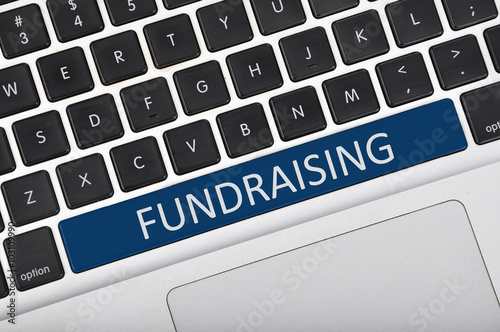 Keyboard button written word fundraising