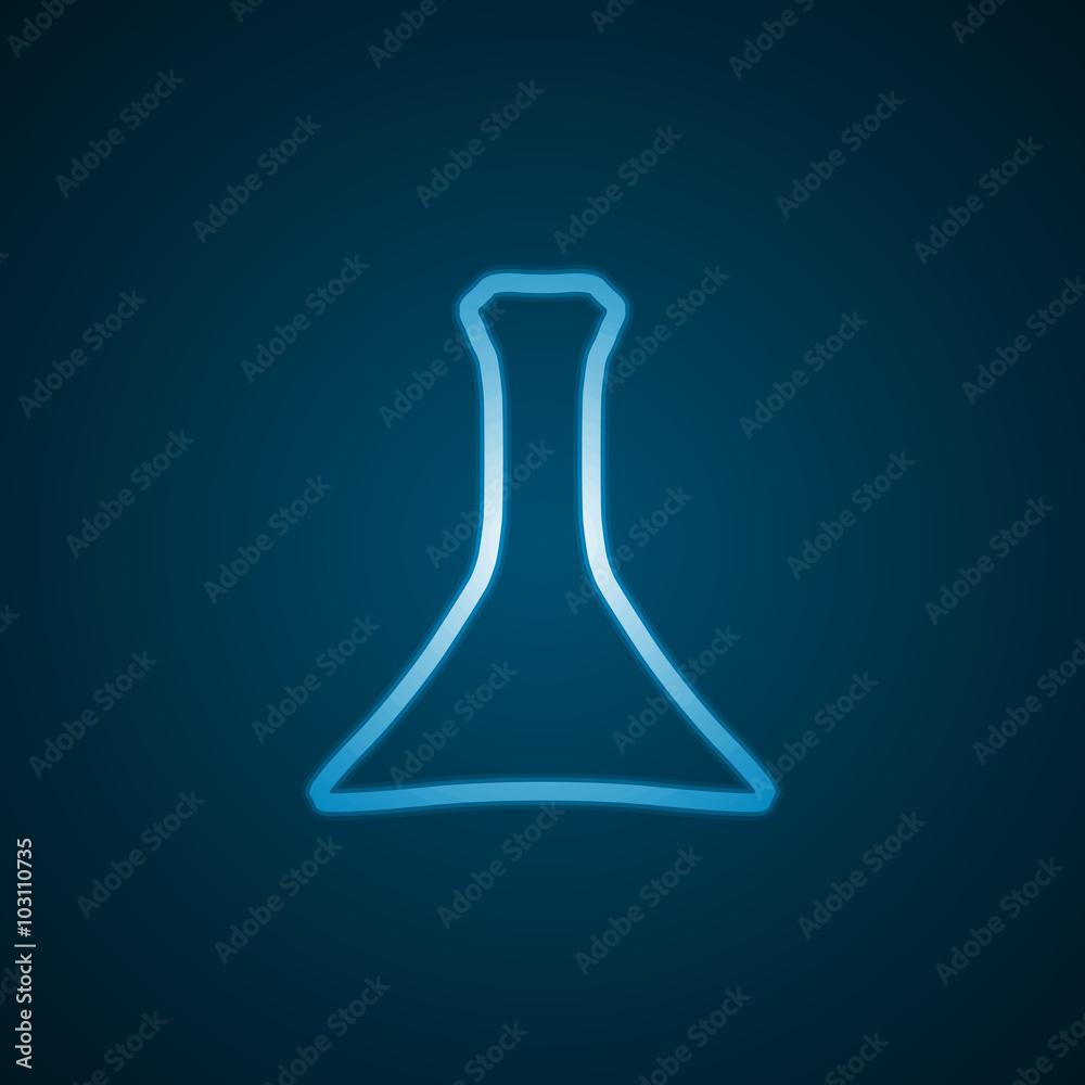 Laboratory flask, blue background