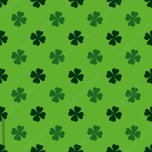 Playing, poker, blackjack cards symbol .Clover pattern green photo