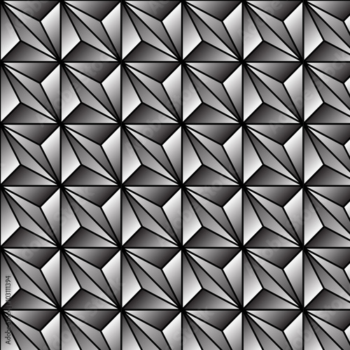 Abstract Metallic Mosaic Geometric Pattern