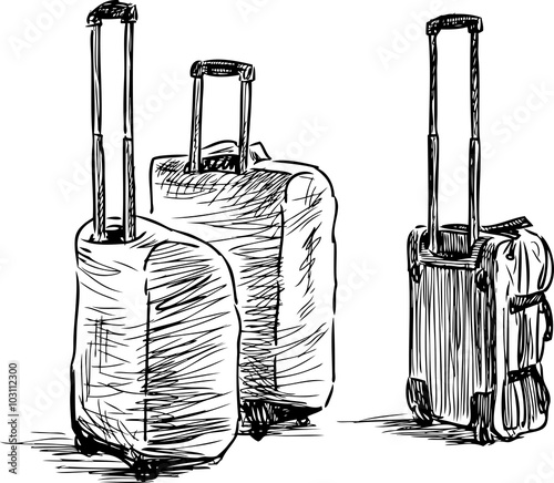 suitcases sketch