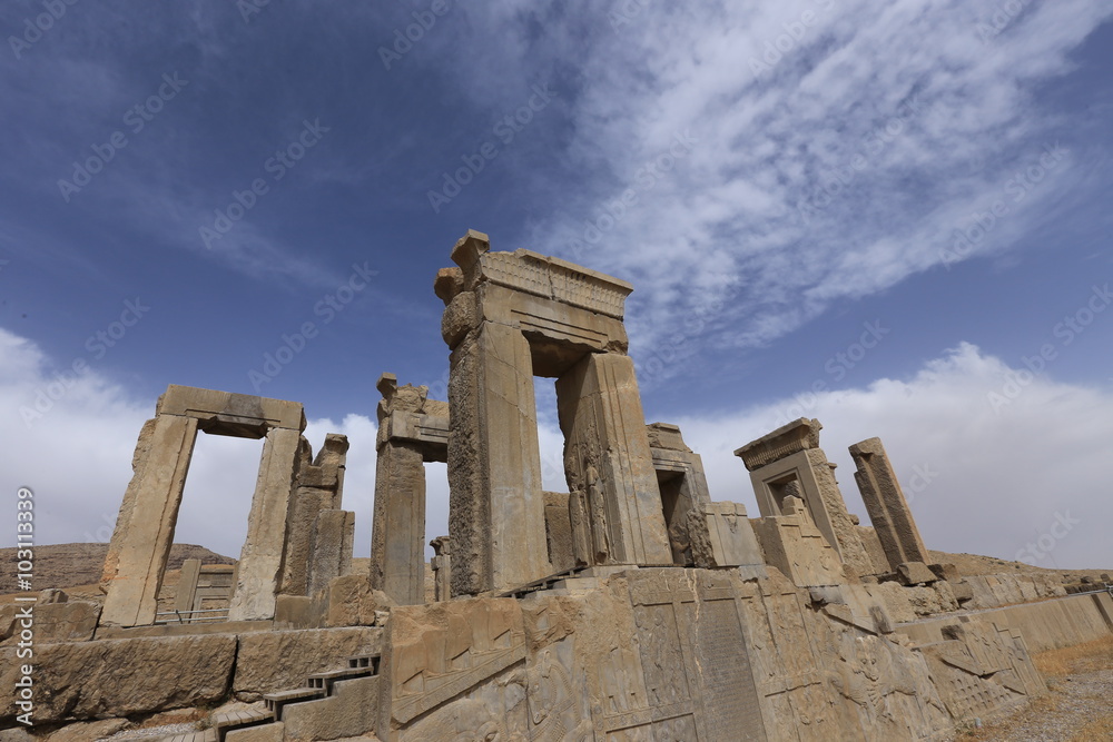 Persepolis also known as Takht-e Jamshid, was the ceremonial capital of the Achaemenid Empire