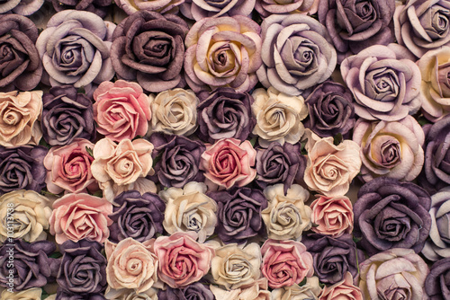 Fototapeta Naklejka Na Ścianę i Meble -  roses background made from paper