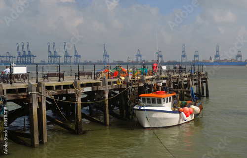  Harwich Quay, Port of Felixstowe in the Background Largest Container Port in Europe. photo