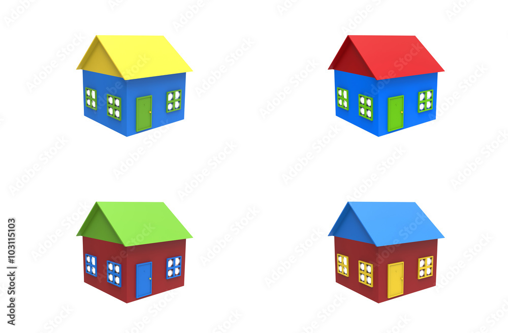 colored houses Set