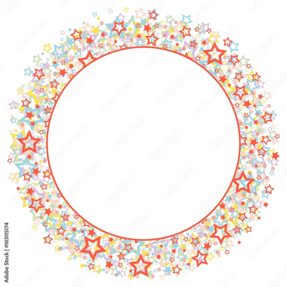 Round frame with stars. Round frame with stars.