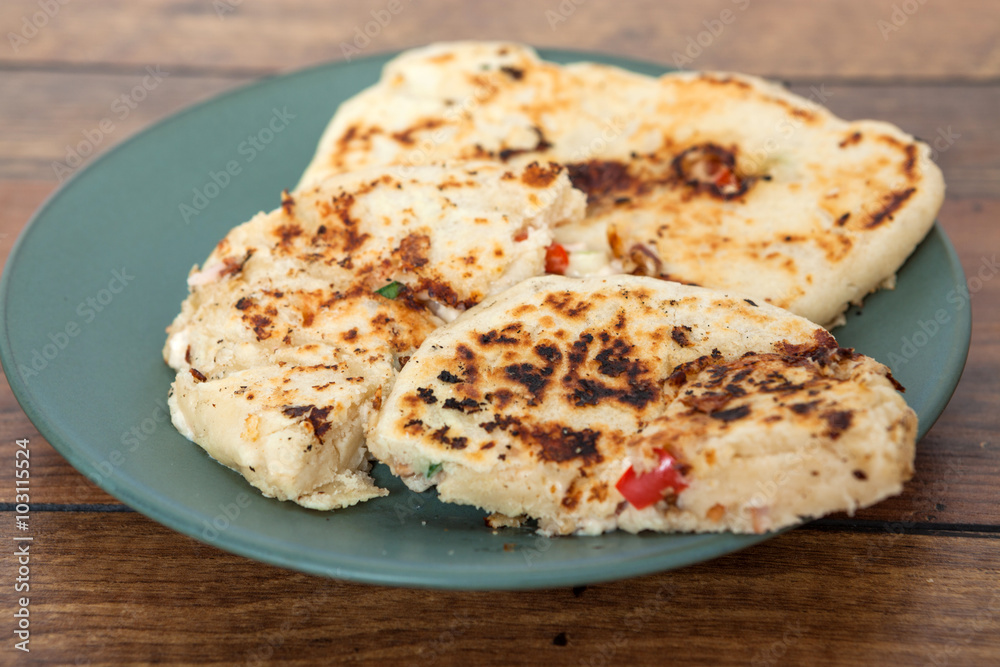 Tortilla with meat and vegetables Tortilla with meat and vegetables