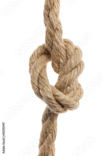 Rope with the knot isolated on white