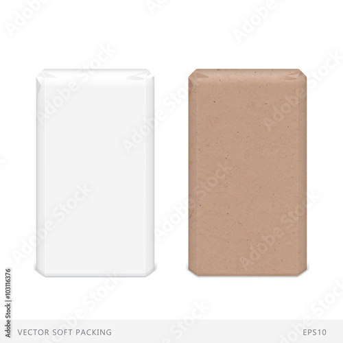 Vector soft packing. Two templates in paper and craft-paper variants.