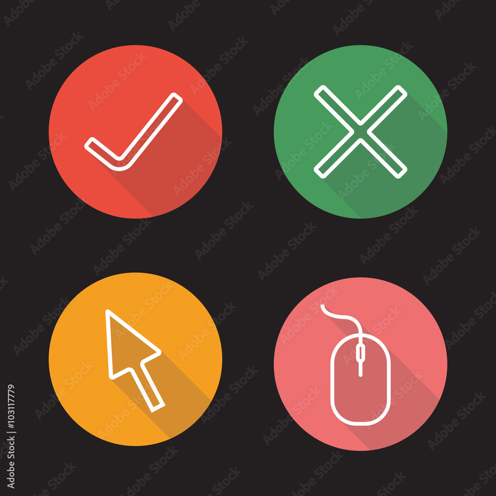 Fototapeta premium Website flat linear icons set