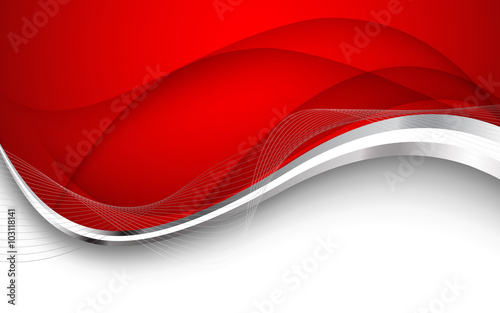 Fotografia, Obraz Abstract red background. Vector Illustration