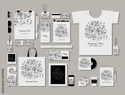 Corporate flat identity mock-up template for your design