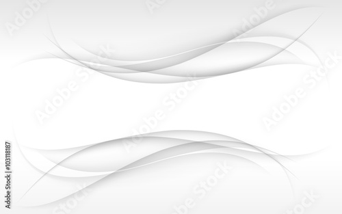 Abstract white waves. Vector illustration